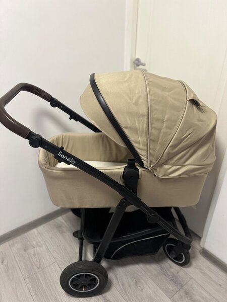 Carucior Lionelo Bianka 3 in 1, bej + Scoica Astrid i-Size + Baza ISOFIX