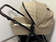 Carucior Lionelo Bianka 3 in 1, bej + Scoica Astrid i-Size + Baza ISOFIX